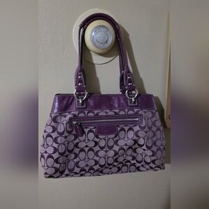 Coach Purple and Lavender Shoulder Bag (Zipper Wear)